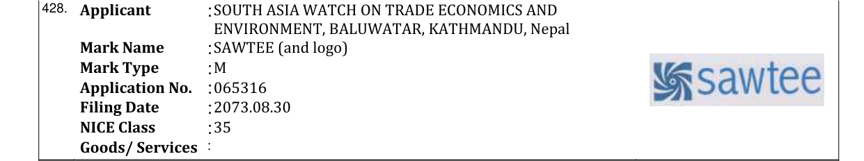 Original bulletin entry for SAWTEE (and logo)