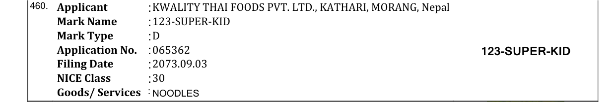 Original bulletin entry for 123-SUPER-KID