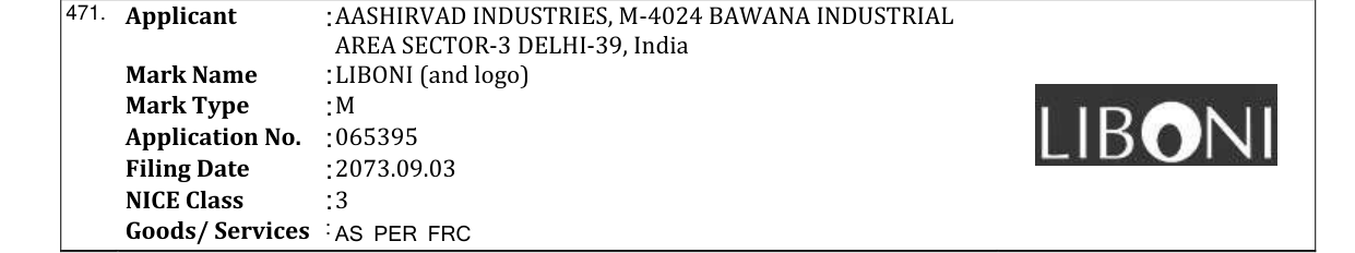 Original bulletin entry for LIBONI (and logo)