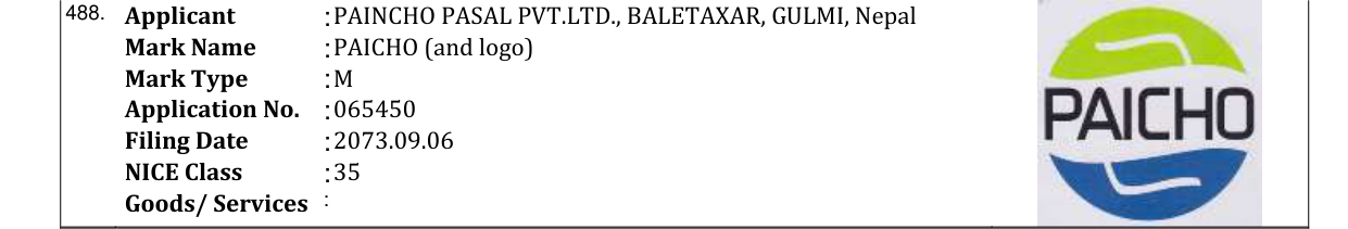 Original bulletin entry for PAICHO (and logo)
