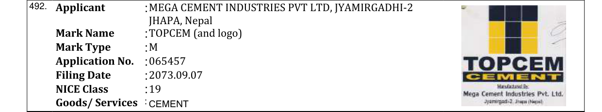 Original bulletin entry for TOPCEM (and logo)