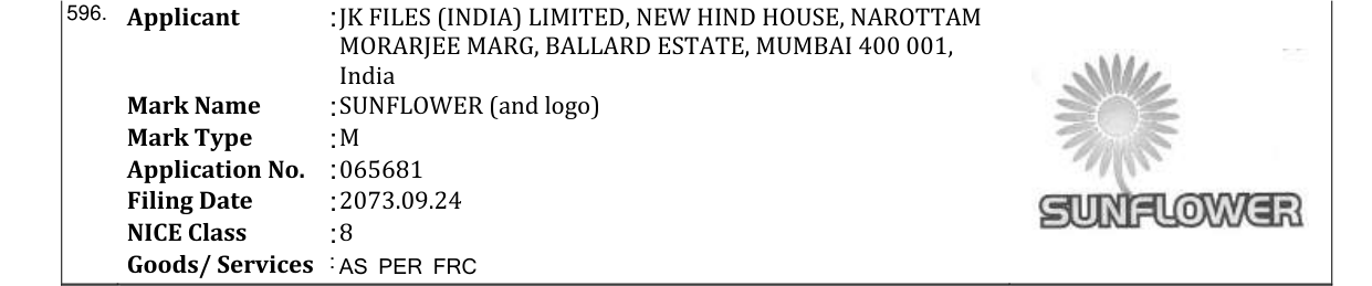 Original bulletin entry for SUNFLOWER (and logo)