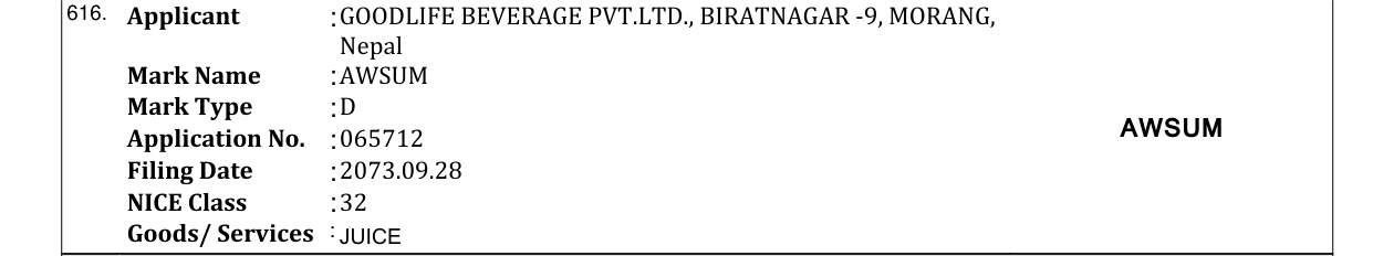 Original bulletin entry for AWSUM