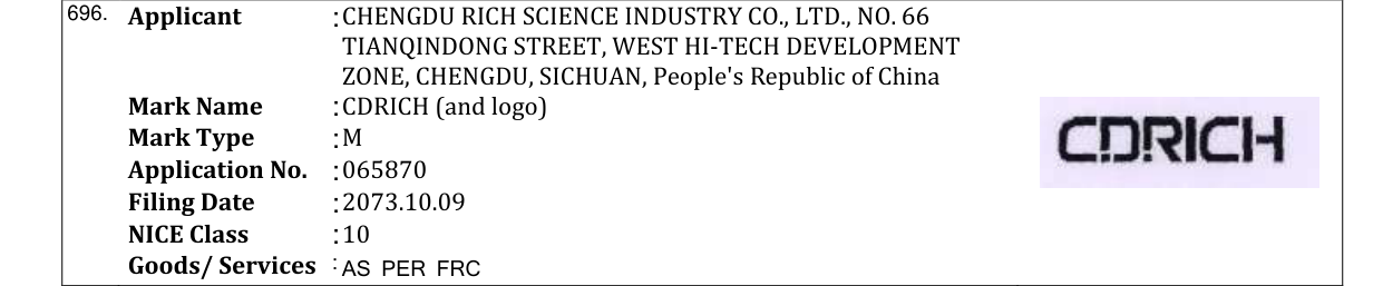 Original bulletin entry for CDRICH (and logo)