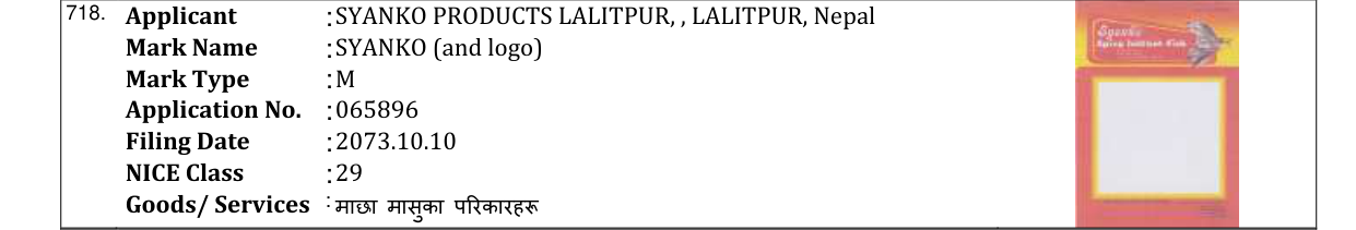 Original bulletin entry for SYANKO (and logo)