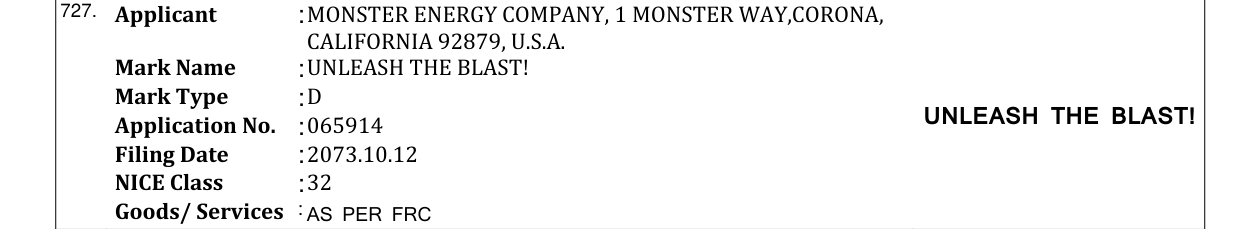Original bulletin entry for UNLEASH THE BLAST!
