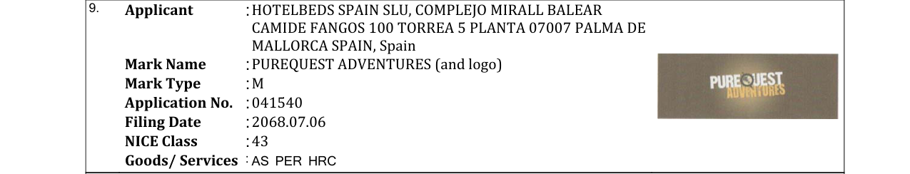 Original bulletin entry for PUREQUEST ADVENTURES (and logo)