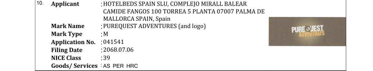 Original bulletin entry for PUREQUEST ADVENTURES (and logo)