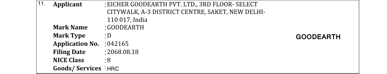 Original bulletin entry for GOODEARTH