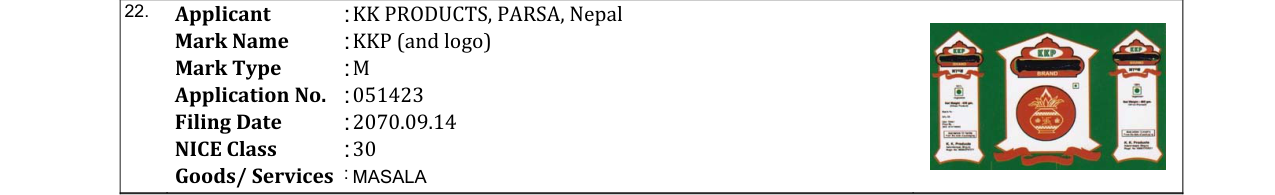 Original bulletin entry for KKP (and logo)