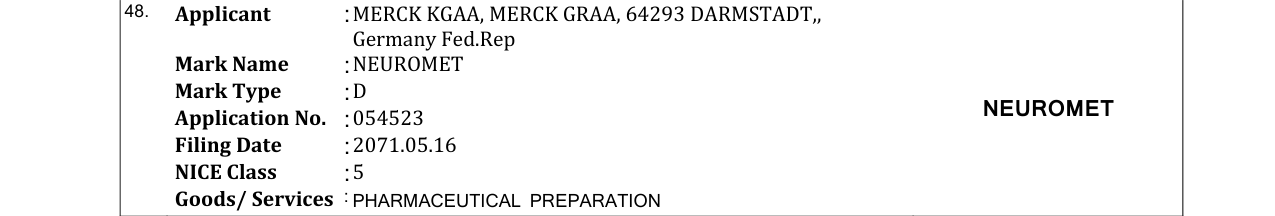 Original bulletin entry for NEUROMET