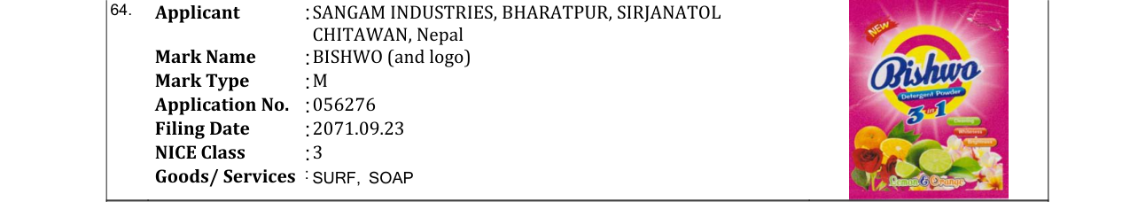 Original bulletin entry for BISHWO