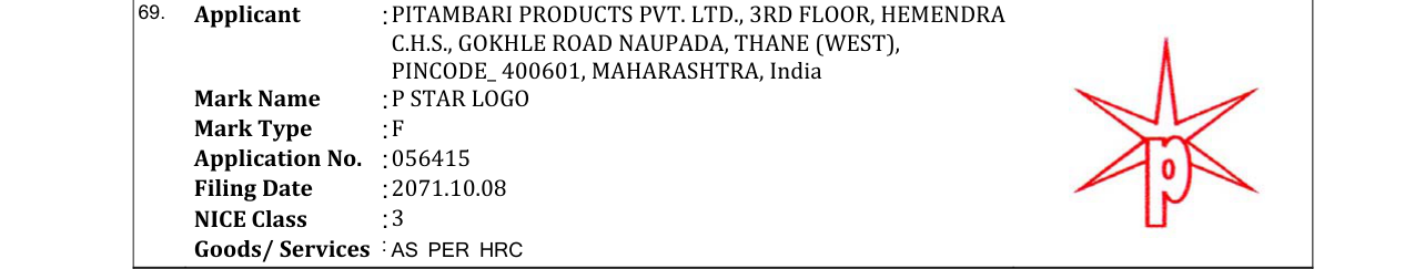 Original bulletin entry for P STAR LOGO