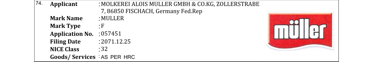 Original bulletin entry for MULLER