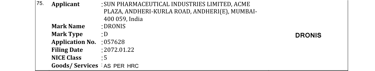 Original bulletin entry for DRONIS