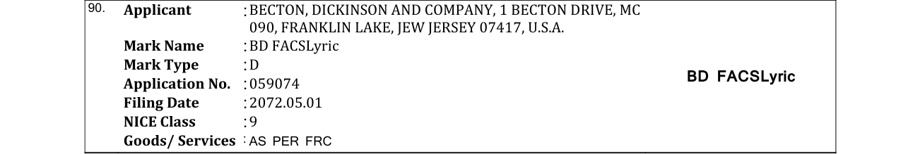 Original bulletin entry for BD FACSLyric