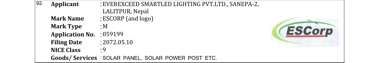 Original bulletin entry for ESCORP (and logo)