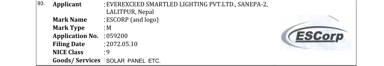 Original bulletin entry for ESCORP (and logo)