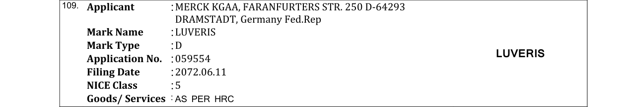 Original bulletin entry for LUVERIS