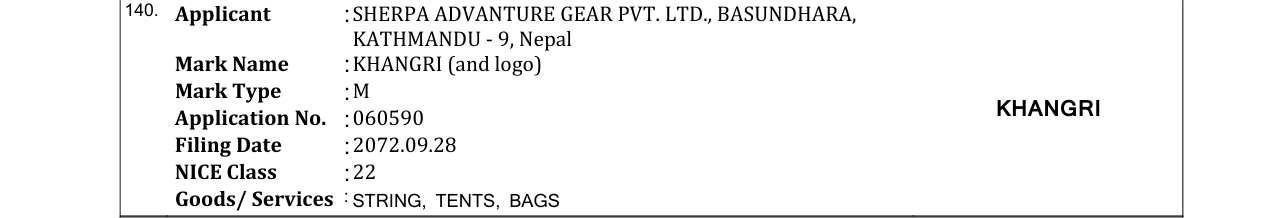 Original bulletin entry for KHANGRI (and logo)