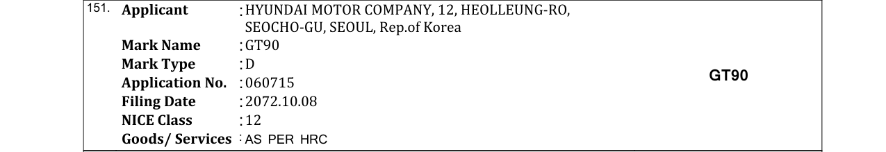 Original bulletin entry for GT90