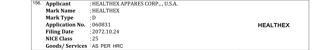Original bulletin entry for HEALTHEX