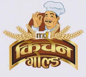 MDF KITCHEN GOLD (and logo) trademark logo