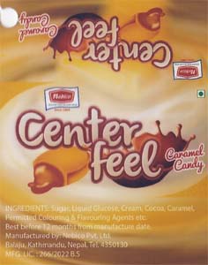 NEBICO CENTER FILL CARAMEL CANDY (and logo) trademark logo