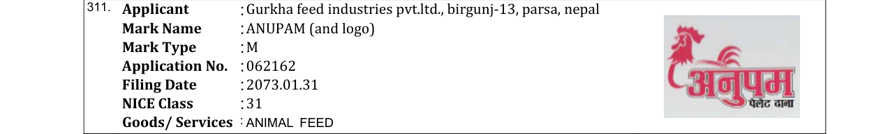 Original bulletin entry for ANUPAM (and logo)