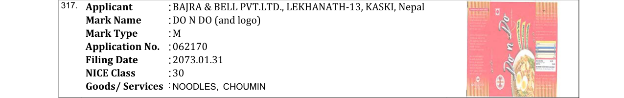 Original bulletin entry for DO N DO (and logo)