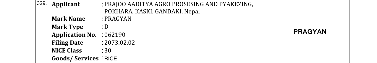 Original bulletin entry for PRAGYAN