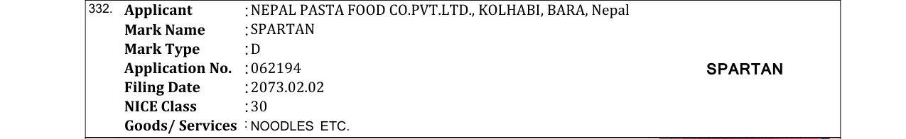 Original bulletin entry for SPARTAN