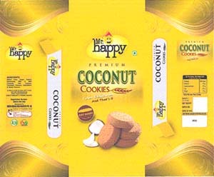 MR. HAPPY PREMIUM COCONUT COOKOIES (and logo) trademark logo