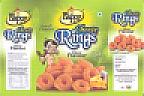 MR. HAPPY CHEESE RINGS (and logo) trademark logo