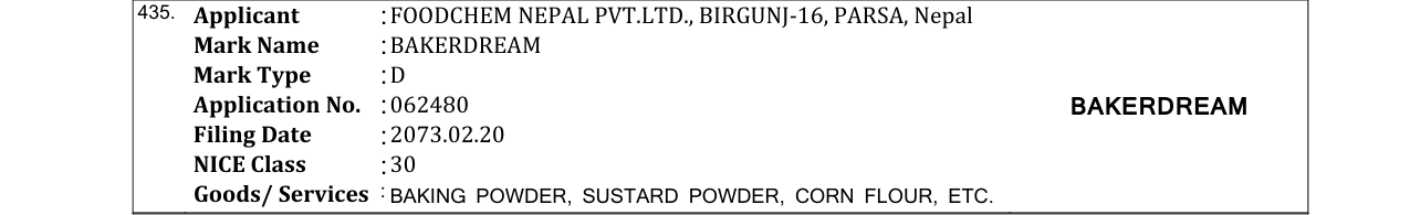 Original bulletin entry for BAKERDREAM