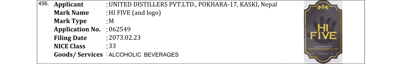 Original bulletin entry for HI FIVE (and logo)