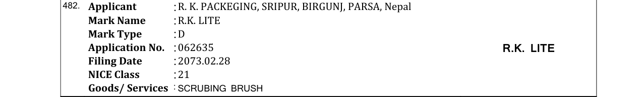 Original bulletin entry for R.K. LITE