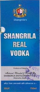 SHANGRILA REAL VODKA (and logo) trademark logo