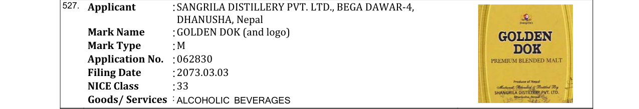 Original bulletin entry for GOLDEN DOK (and logo)