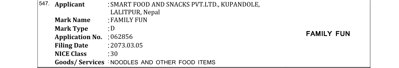 Original bulletin entry for FAMILY FUN