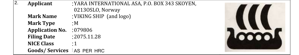 Original bulletin entry for VIKING SHIP (and logo)