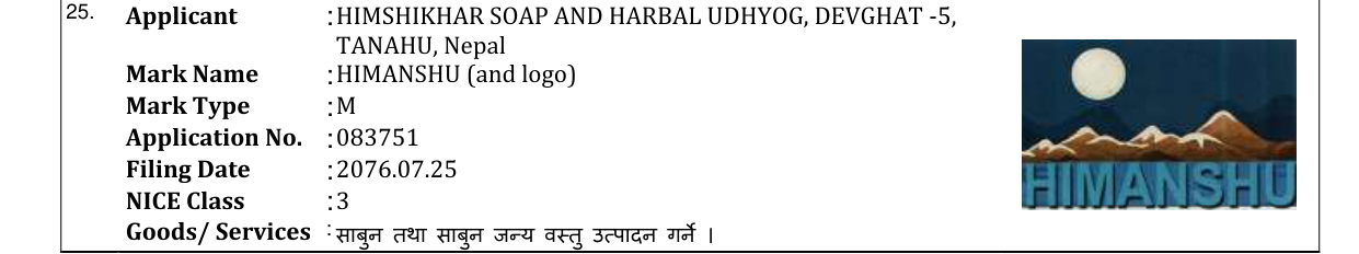 Original bulletin entry for HIMANSHU (and logo)