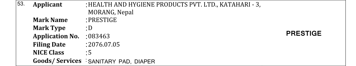 Original bulletin entry for PRESTIGE