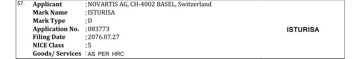 Original bulletin entry for ISTURISA