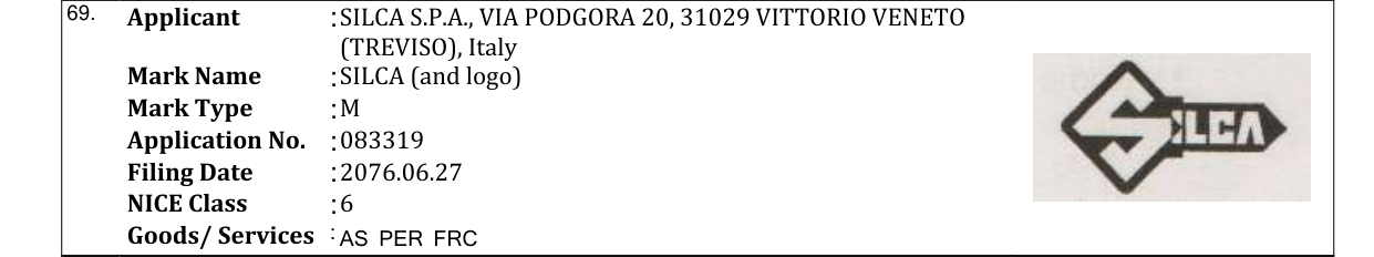 Original bulletin entry for SILCA (and logo)