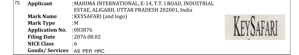 Original bulletin entry for KEYSAFARI (and logo)