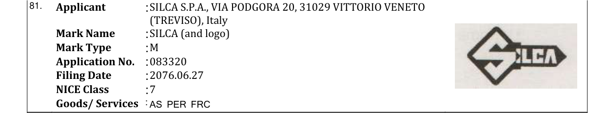 Original bulletin entry for SILCA (and logo)