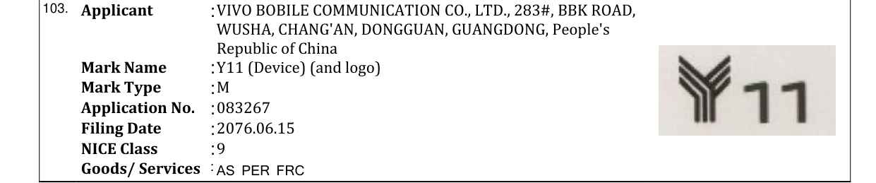 Original bulletin entry for Y11 (Device) (and logo)