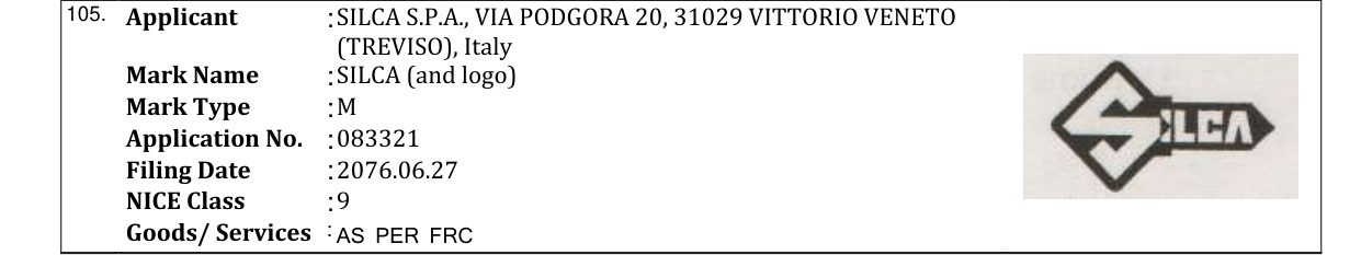 Original bulletin entry for SILCA (and logo)