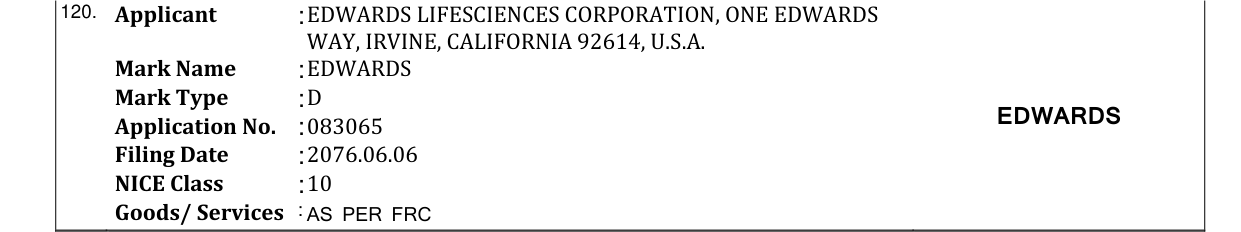Original bulletin entry for EDWARDS